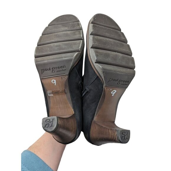 Paul Green Karla Black Combo Leather Ankle Booties Women's Size 9 - Picture 6 of 8